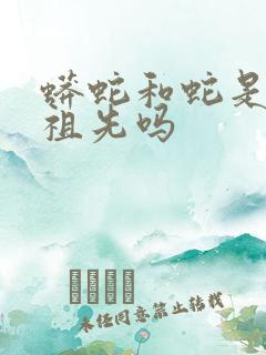 蟒蛇和蛇是一个祖先吗