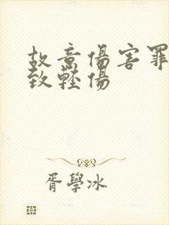 故意伤害罪打人致轻伤