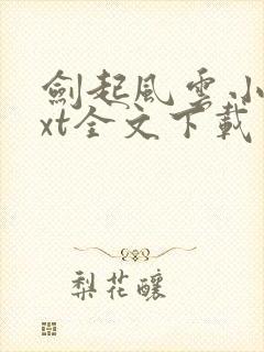 剑起风云小说txt全文下载