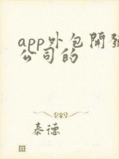 app外包开发公司的