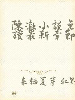 陈澈小说免费阅读最新章节无弹窗