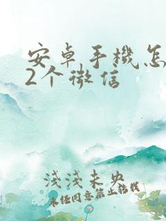 安卓手机怎么下2个微信