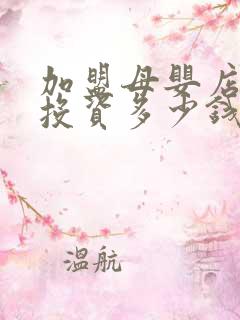 加盟母婴店需要投资多少钱