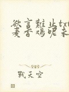 欲言难止txt麦香鸡呢未删减