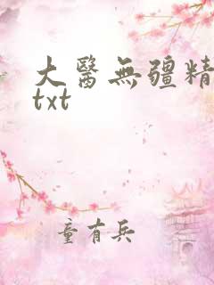 大医无疆精校版txt