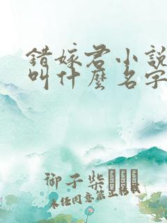 错嫁君小说原著叫什么名字