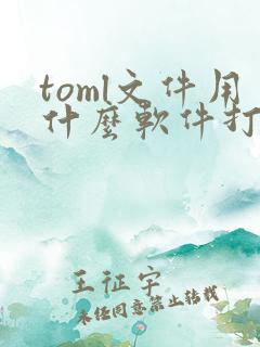 toml文件用什么软件打开
