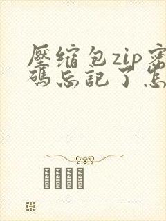 压缩包zip密码忘记了怎么办