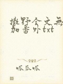 撒野全文无删减加番外txt