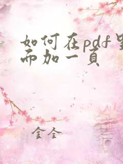 如何在pdf里面加一页