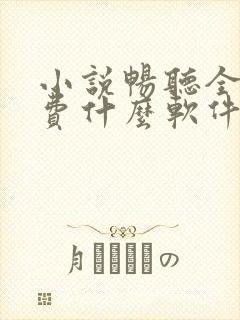 小说畅听全部免费什么软件