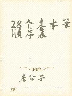 28个基本笔画顺序表