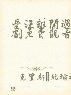 爱没离开过电视剧免费观看全集