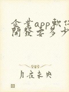 企业app软件开发要多少钱