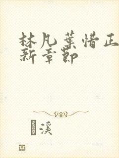 林凡叶惜正版最新章节