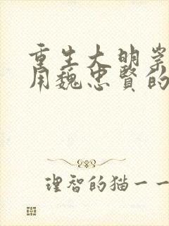 重生大明崇祯重用魏忠贤的小说