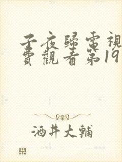 子夜归电视剧免费观看第19集