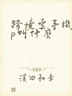 跨境云手机app叫什么