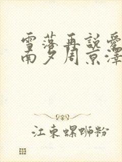 雪落再说爱你宋南夕周京泽