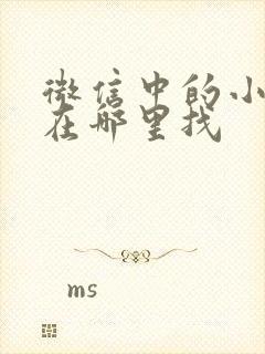 微信中的小程序在哪里找