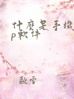 什么是手机app软件