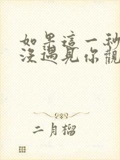 如果这一秒,我没遇见你观看