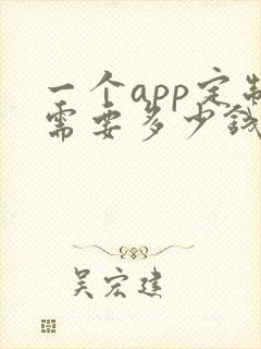 一个app定制需要多少钱