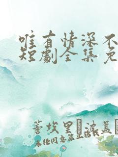 唯有情深不可负短剧全集免费观看