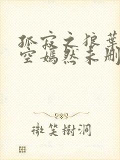 孤寂之狼叶凡司空嫣然未删减