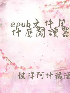 epub文件用什么阅读器