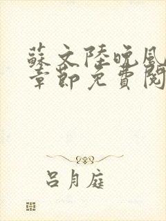 苏文陆晚风最新章节免费阅读笔趣阁