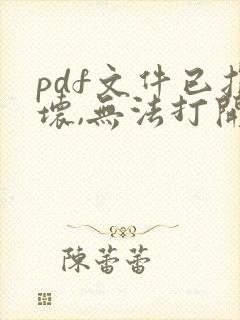 pdf文件已损坏,无法打开