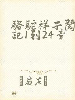 骆驼祥子阅读笔记1到24章