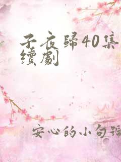 子夜归40集连续剧