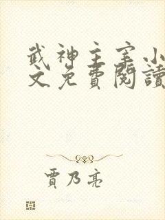 武神主宰小说全文免费阅读无弹窗