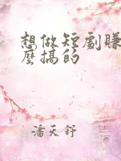 想做短剧赚钱怎么搞的