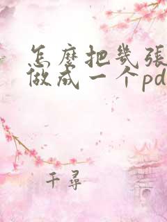 怎么把几张照片做成一个pdf文件