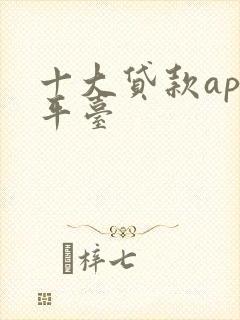 十大贷款app平台