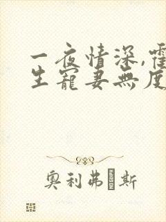 一夜情深,霍先生宠妻无度小说全部章节