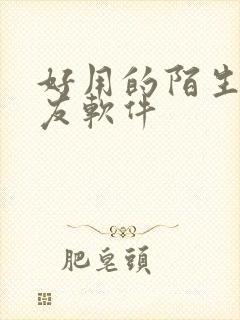 好用的陌生人交友软件