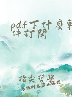 pdf下什么软件打开