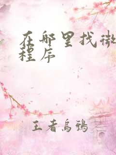 在哪里找微信小程序