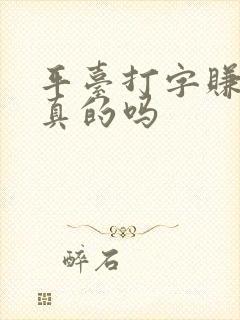 平台打字赚钱是真的吗