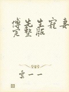 傅先生宠妻无度完整版