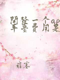 开发一个app平台费用是多少