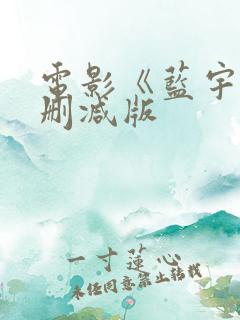 电影《蓝宇》未删减版