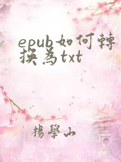epub如何转换为txt