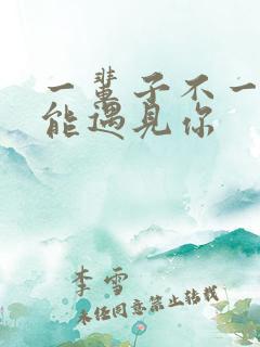 一辈子不一定还能遇见你