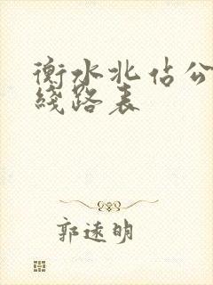 衡水北站公交车线路表