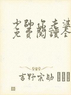 少帅你老婆又跑免费阅读全文